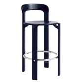 Hay Rey Barkruk Low deep blue beuken, chrome ring