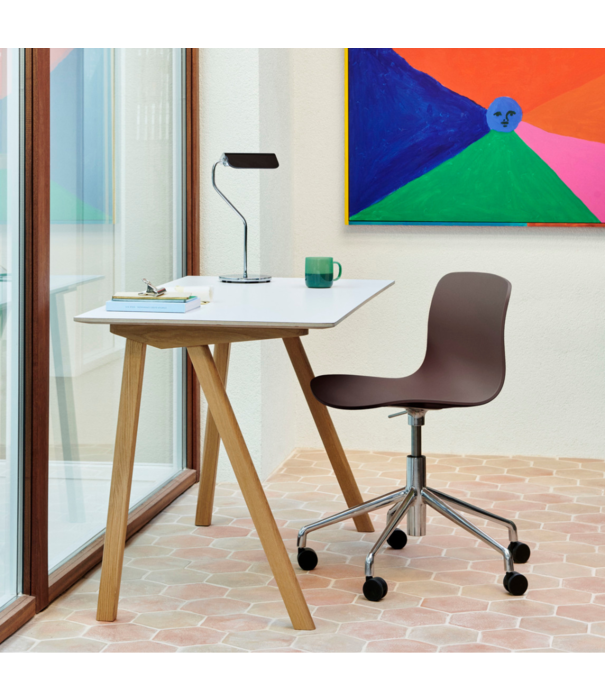 Hay   Cph 90 Bureau burgundy linoleum, burgundy frame