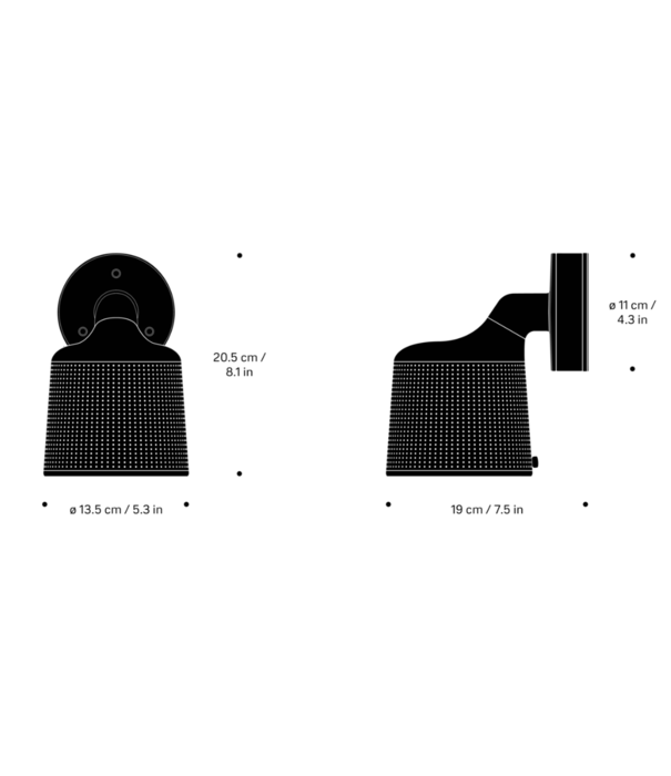 Vipp  Vipp 551 Outdoor Wandlamp zwart