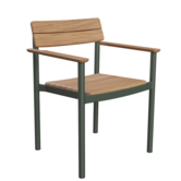 Pelagus Stoel met arm teak, hunter green