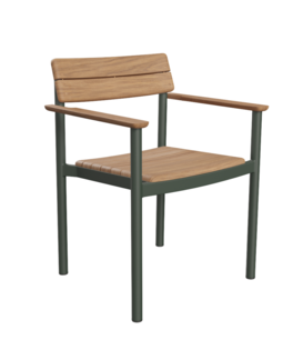 Fritz Hansen Pelagus Tuinstoel met armleuning hunter green
