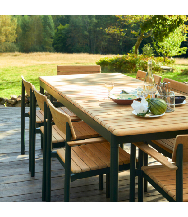 Fritz Hansen  Pelagus Stoel met arm teak, hunter green