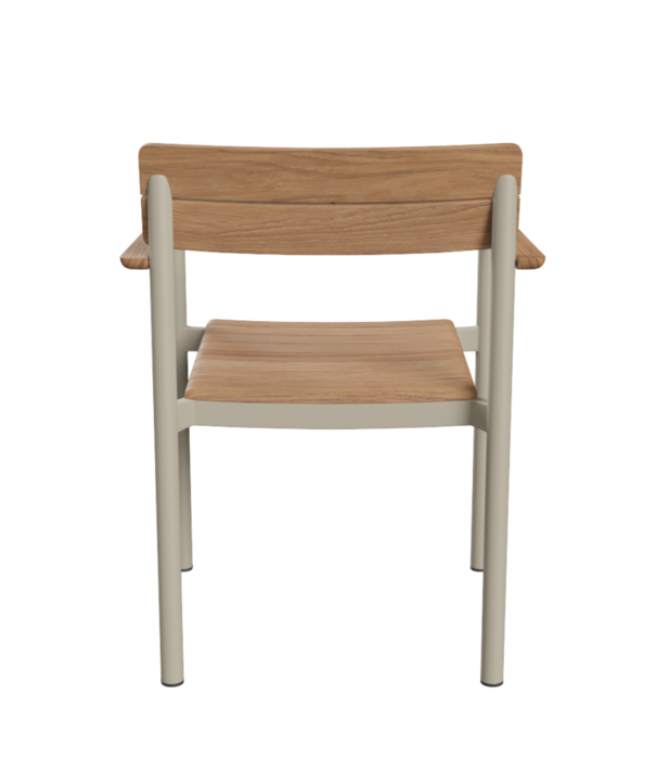 Fritz Hansen Pelagus Stoel met arm teak,  light ivory