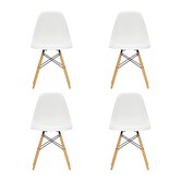 Vitra - Eames Plastic Side Chair  RE DSW esdoorn goud,  set van 4