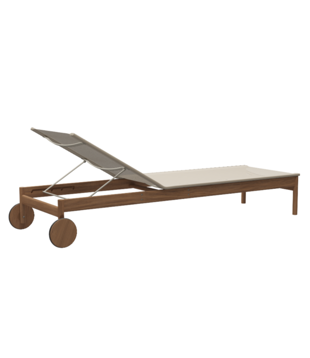 Fritz Hansen Fritz Hansen Skagerak Collection - Pelagus Sunbed teak, fabric sand