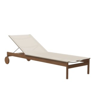 Fritz Hansen Pelagus Sunbed teak, fabric sand