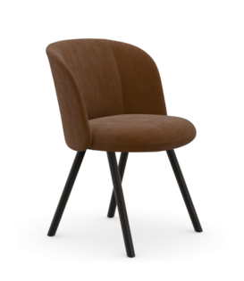 Vitra Mikado Side Chair dark oak, fabric Iroko cognac