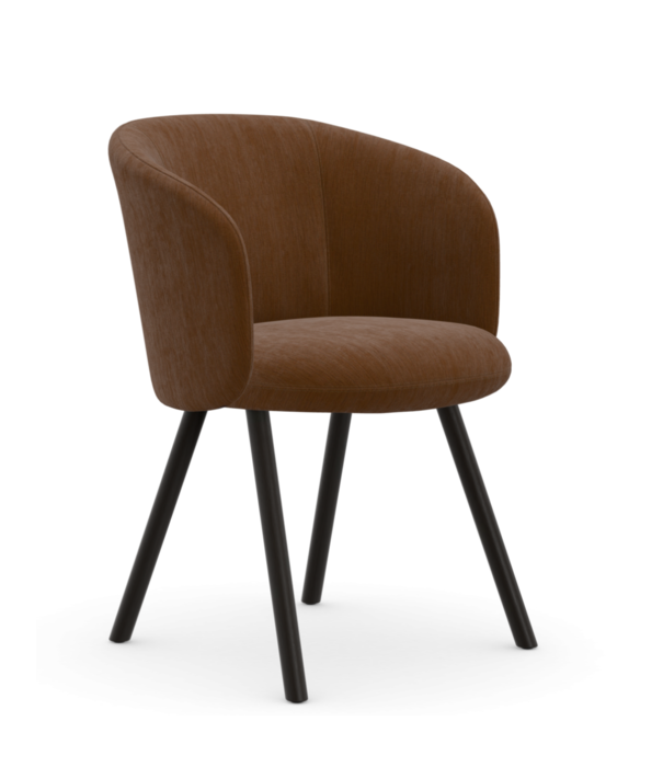 Vitra  Vitra Mikado Armchair fabric Iroko cognac, dark oak legs