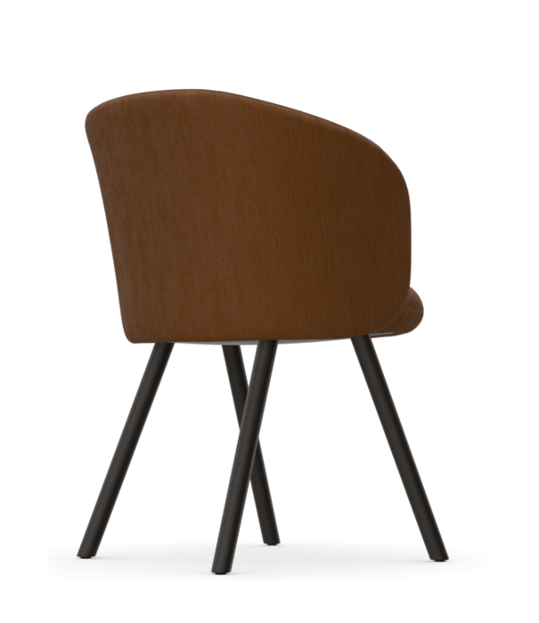 Vitra  Vitra Mikado Armstoelstof Iroko cognac, donker eiken poten