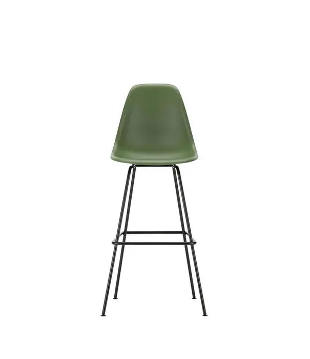 Vitra  Eames Plastic Barkruk  Medium, zwart onderstel