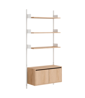 New Works Wall Shelf 1900 Cabinet Low met deuren