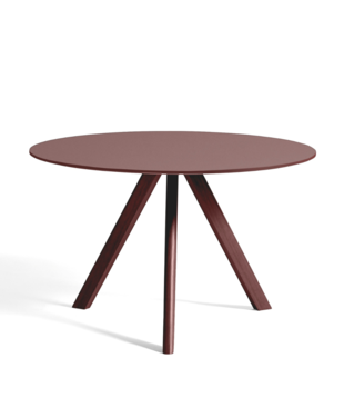 CPH 20 Round Dining Table burgundy linoleum 120cm