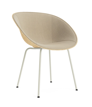 Normann Copenhagen Mat Armchair front upholstered, cream steel legs