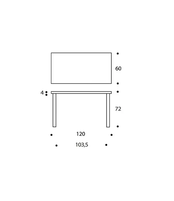 Artek  Artek Aalto Tafel 80A berken 120 x 60