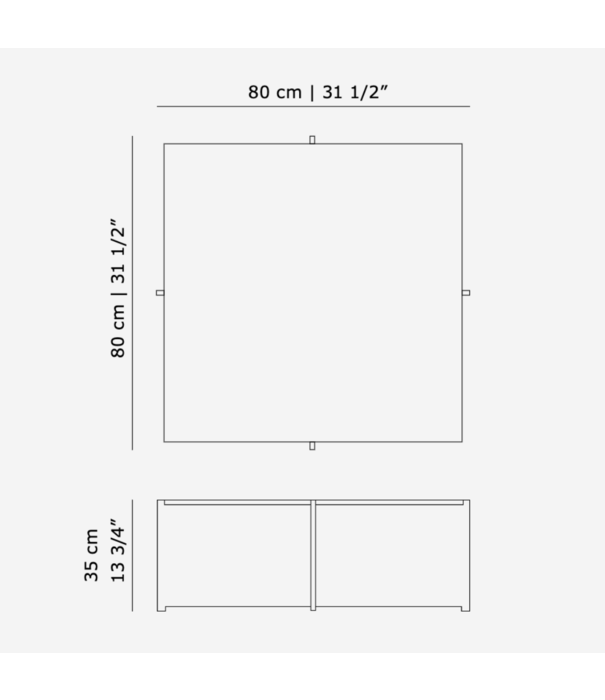 Karakter Karakter Cross Plex coffee table, 80x80