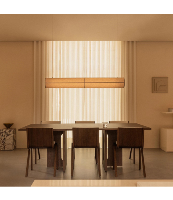 Audo Hashira Linear Pendant Lamp raw linen