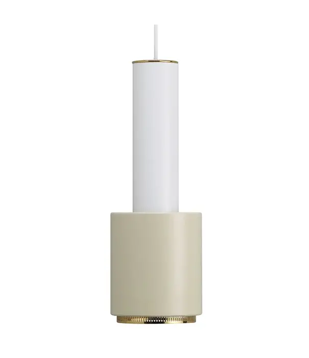 Artek  Artek A110 Pendant "Hand Grenade" white / linen, brass