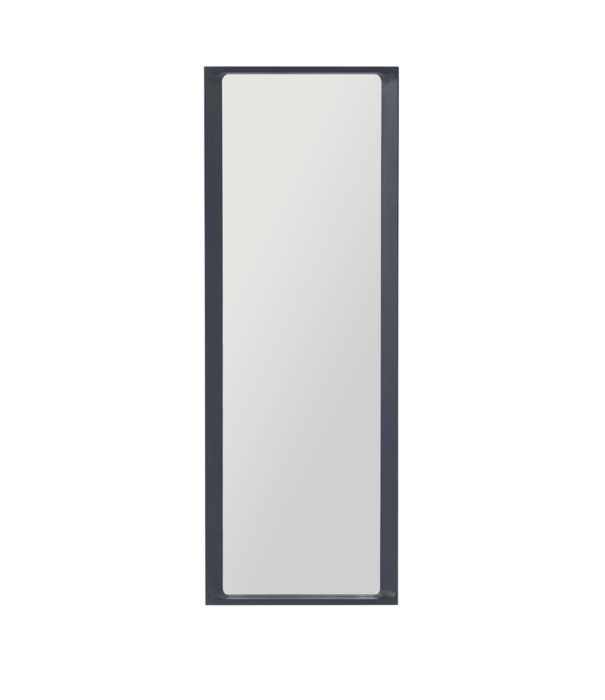 Muuto Arced mirror wood large midnight blue