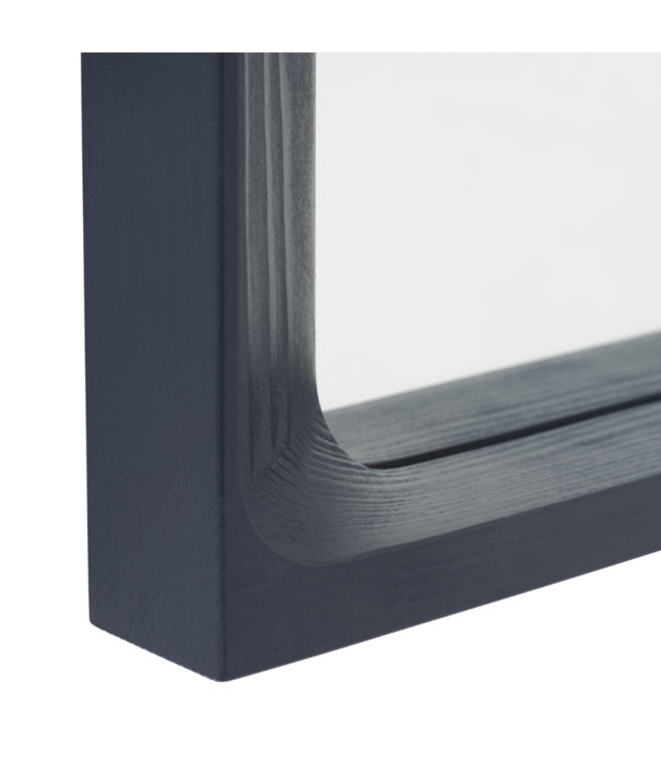 Muuto Arced mirror wood large midnight blue