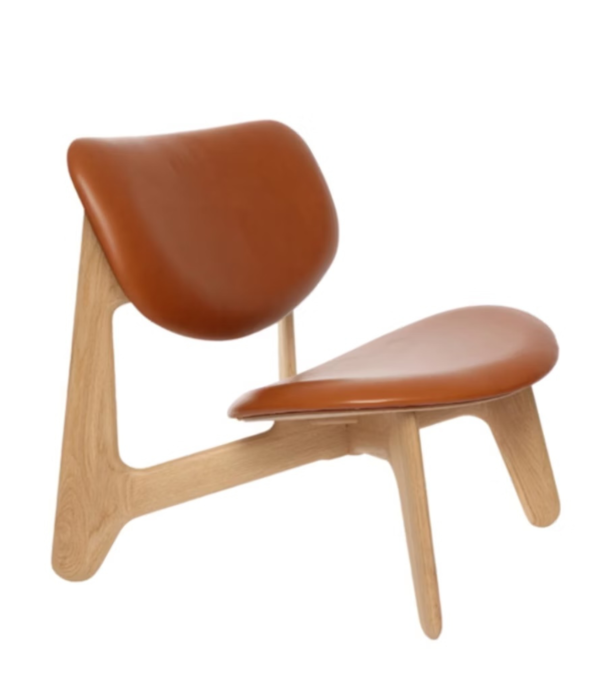 Tom Dixon  Tom Dixon - Slab lounge chair oak - cognac leather seating