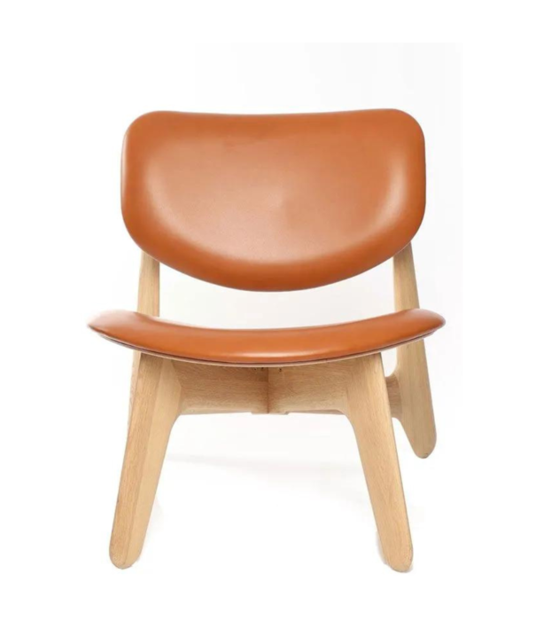 Tom Dixon  Tom Dixon - Slab lounge chair oak - cognac leather seating