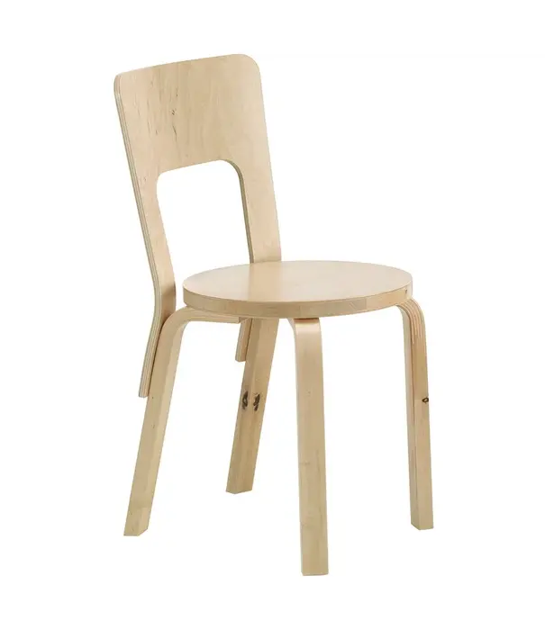 Artek  Artek Aalto Chair 66 wild birch, natural lacquered