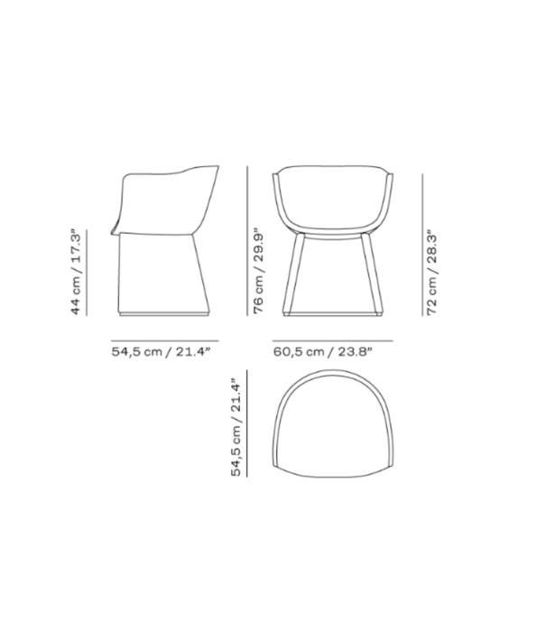Fritz Hansen Monolit CM221  Eetstoel met leer bies