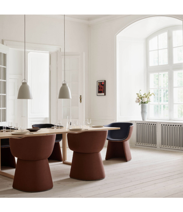 Fritz Hansen Monolit CM221  Eetstoel met leer bies