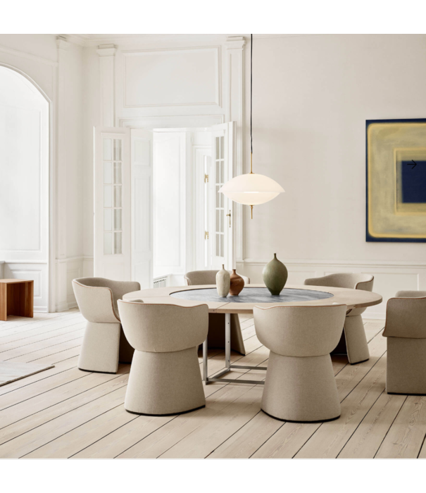 Fritz Hansen Monolit CM221  Eetstoel met leer bies