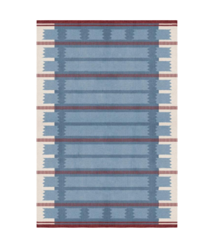 Layered Röllakan Rug Iris Petrol