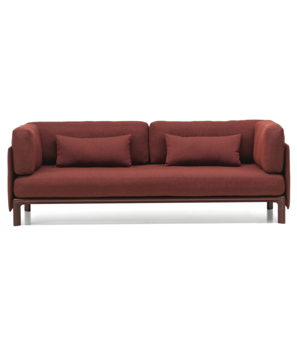 Vitra  Vitra Anagram Modular 3 seater Sofa fabric Cento 12, dark burgundy base