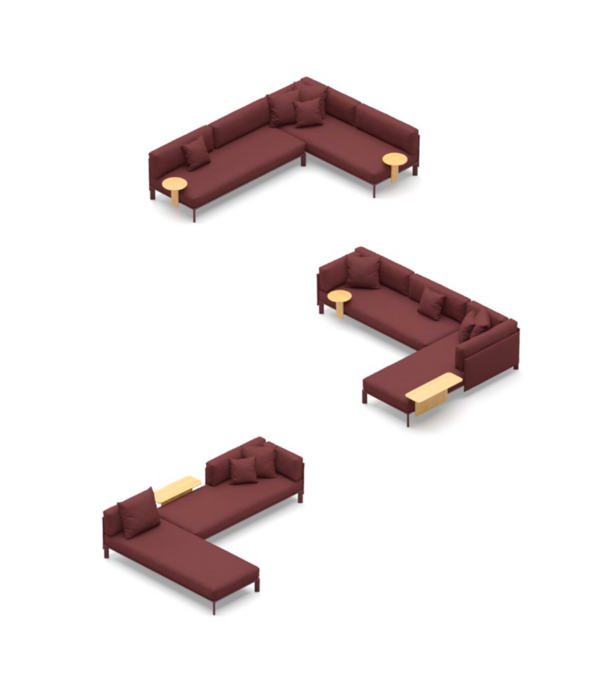 Vitra  Vitra Anagram Modular L shaped Sofa stof Savana 02, chalk base