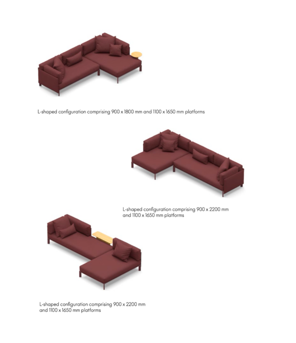 Vitra  Vitra Anagram Modulaire L Bank stof Savana 02, krijt onderstel