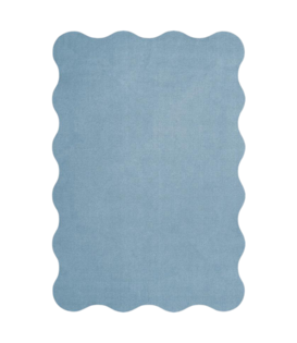 Layered Scallop Rug Soft Blue