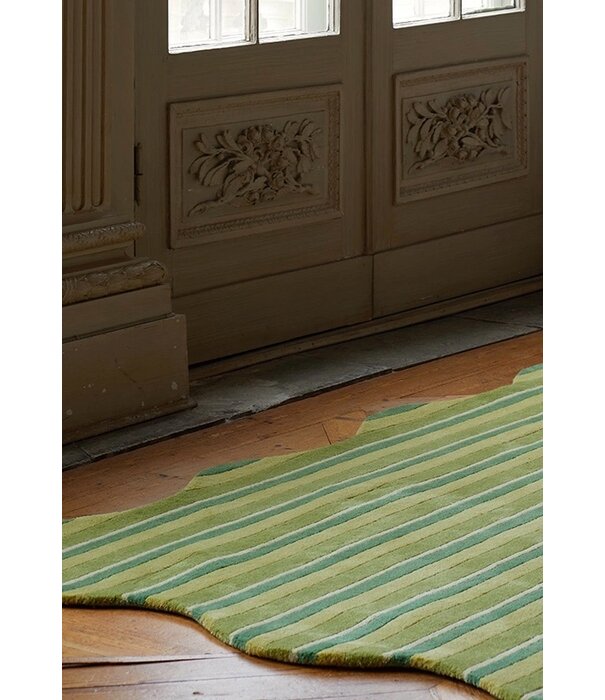 Layered  Scallop Rug Raspberry Red