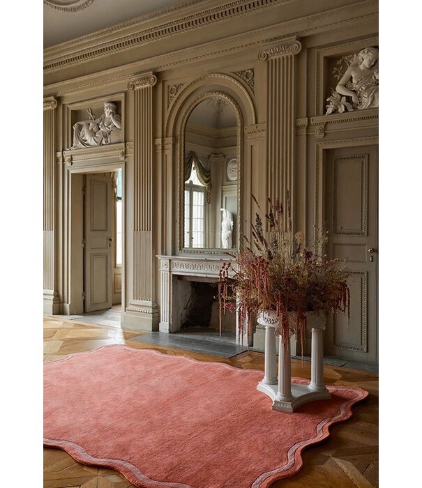 Layered  Layered Scallop Rug Raspberry Red