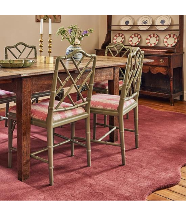 Layered  Scallop Rug Raspberry Red