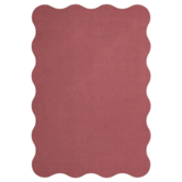 Layered Scallop Rug Raspberry Red