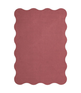 Layered Scallop Rug Raspberry Red