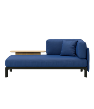 Vitra Anagram 2-zits Bank links open, Laser RE 19 blue, met bijzettafel