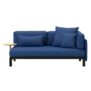 Vitra Anagram Modular 2 seater Sofa left open,  Laser RE 19 blue, with side table