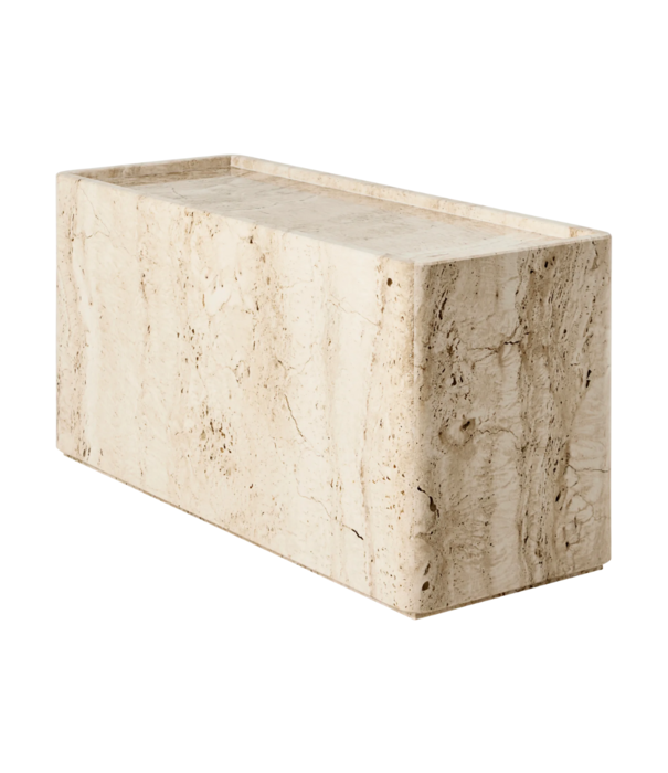 Gubi  Gubi Pietra side table, travertine rectangular