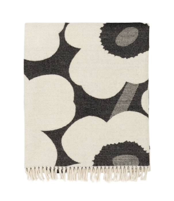 Marimekko Marimekko Unikko Wol Deken white/black 130 x 180