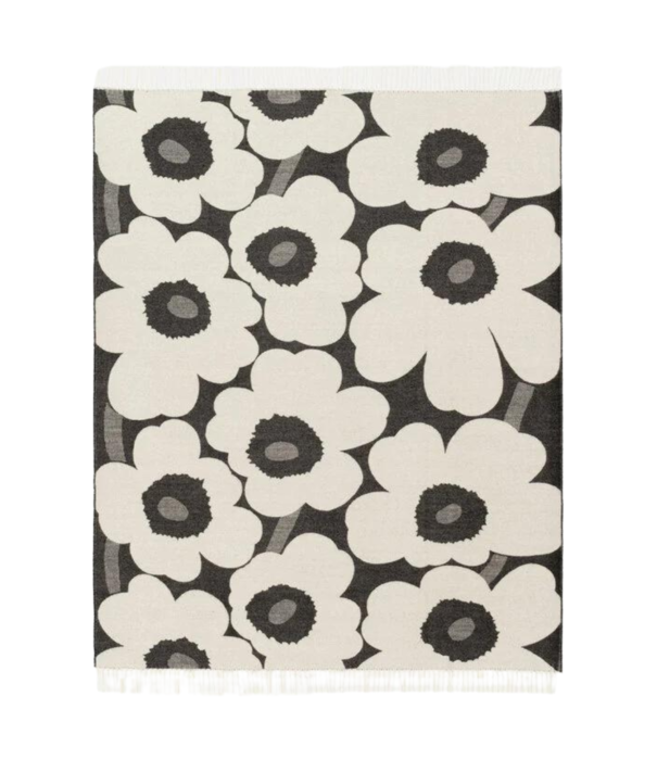 Marimekko Marimekko Unikko Wool Blanket white/black 130 x 180