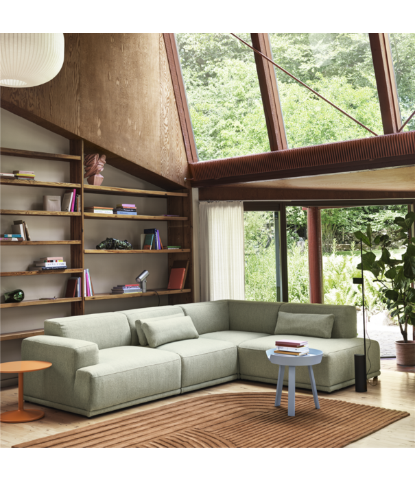 Muuto Connect Soft 3-zitter, open rechts, stof Hearth 008 Gingersnap