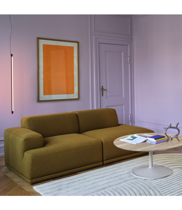 Muuto Connect Soft 3-zitter, open rechts, stof Hearth 008 Gingersnap