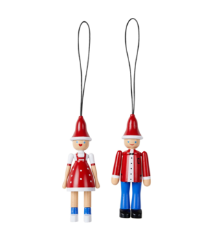 Christmas Ole & Lise Kerst Ornament, 2 stuks