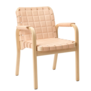 Artek Aalto Armstoel 45 berken, natural coloured leather