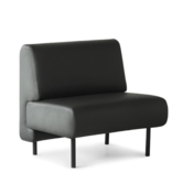Frame Bank Fauteuil Ultra leer zwart , hoge zit L80