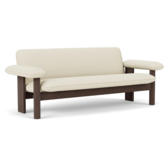 Audo Brasilia 2-seater Sofa dark oak, fabric Baru 0200 cream